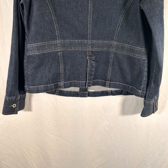 Tommy Hilfiger Jean Jacket Women's XL Dark Wash Denim Button Up Pockets Cotton - Picture 10 of 11